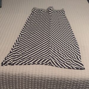 The Limited Navy and White Striped A-Line Skirt